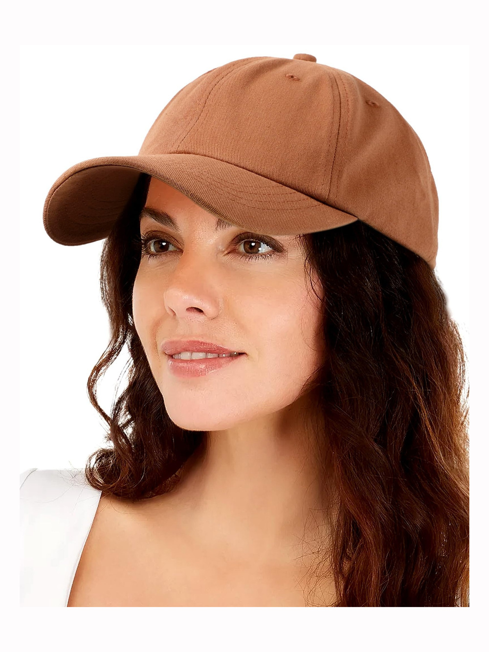 Womens Satin Lined Baseball Cap Washed Cotton Adjustable Dad | Brown | Size OS